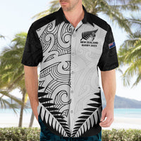 Custom New Zealand Rugby Hawaiian Shirt Proud Aoteroa Stylised Maori Koru - Wonder Print Shop