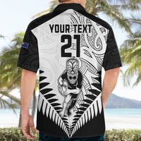 Custom New Zealand Rugby Hawaiian Shirt Proud Aoteroa Stylised Maori Koru - Wonder Print Shop