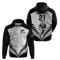 Custom New Zealand Rugby Hoodie Proud Aoteroa Stylised Maori Koru - Wonder Print Shop