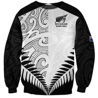 Custom New Zealand Rugby Sweatshirt Proud Aoteroa Stylised Maori Koru - Wonder Print Shop