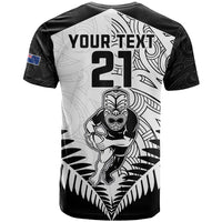 Custom New Zealand Rugby T Shirt Proud Aoteroa Stylised Maori Koru - Wonder Print Shop