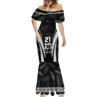 Custom New Zealand Aotearoa Rugby Mermaid Dress Haka Dance Mixed Silver Fern Sporty Style - Wonder Print Shop