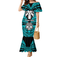 Personalised Polynesia Skull Mermaid Dress With Boars Tusk Aqua Arty Vibe - Wonder Print Shop