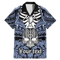Personalised Polynesia Skull Family Matching Mermaid Dress and Hawaiian Shirt With Boars Tusk Blue Arty Vibe LT9 - Wonder Print Shop