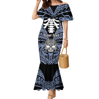 Personalised Polynesia Skull Mermaid Dress With Boars Tusk Blue Arty Vibe - Wonder Print Shop