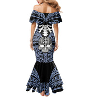 Personalised Polynesia Skull Mermaid Dress With Boars Tusk Blue Arty Vibe - Wonder Print Shop