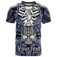 Personalised Polynesia Skull T Shirt With Boars Tusk Blue Arty Vibe - Wonder Print Shop