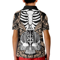 Personalised Polynesia Skull Kid Polo Shirt With Boars Tusk Gold Arty Vibe - Wonder Print Shop