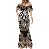 Personalised Polynesia Skull Mermaid Dress With Boars Tusk Gold Arty Vibe - Wonder Print Shop