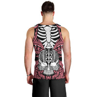 Personalised Polynesia Skull Men Tank Top With Boars Tusk Pink Arty Vibe - Wonder Print Shop