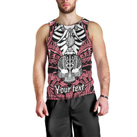 Personalised Polynesia Skull Men Tank Top With Boars Tusk Pink Arty Vibe - Wonder Print Shop