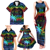 Fiji LGBT Family Matching Tank Maxi Dress and Hawaiian Shirt Love Is Love Tapa Pattern Rainbow Water Color - Wonder Print Shop