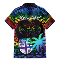 Personalised Fiji LGBT Family Matching Mermaid Dress and Hawaiian Shirt Love Is Love Tapa Pattern Rainbow Water Color LT9 - Wonder Print Shop