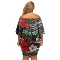 Algeria Christmas Personalized Family Matching Off Shoulder Short Dress and Hawaiian Shirt Fennec Fox Santa and Traditional Pattern LT9 - Wonder Print Shop