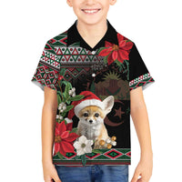 Algeria Christmas Personalized Family Matching Off Shoulder Short Dress and Hawaiian Shirt Fennec Fox Santa and Traditional Pattern LT9 - Wonder Print Shop