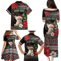 Algeria Christmas Personalized Family Matching Puletasi and Hawaiian Shirt Fennec Fox Santa and Traditional Pattern - Wonder Print Shop