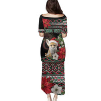 Algeria Christmas Personalized Family Matching Puletasi and Hawaiian Shirt Fennec Fox Santa and Traditional Pattern - Wonder Print Shop