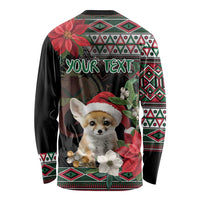 Algeria Christmas Personalized Long Sleeve Shirt Fennec Fox Santa and Traditional Pattern - Wonder Print Shop