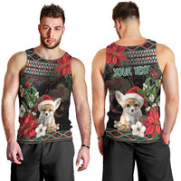 Algeria Christmas Personalized Men Tank Top Fennec Fox Santa and Traditional Pattern - Wonder Print Shop