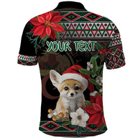 Algeria Christmas Personalized Polo Shirt Fennec Fox Santa and Traditional Pattern - Wonder Print Shop