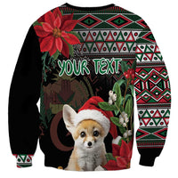 Algeria Christmas Personalized Sweatshirt Fennec Fox Santa and Traditional Pattern - Wonder Print Shop