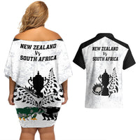 New Zealand South Africa Rugby Couples Matching Off Shoulder Short Dress and Hawaiian Shirt History Commemorative World Cup Winners Unique LT9 - Wonder Print Shop