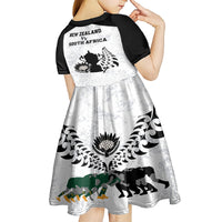 New Zealand South Africa Rugby Kid Short Sleeve Dress History Commemorative World Cup Winners Unique - Wonder Print Shop
