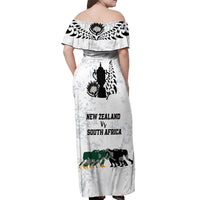 New Zealand South Africa Rugby Off Shoulder Maxi Dress History Commemorative World Cup Winners Unique - Wonder Print Shop