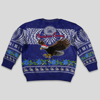 American Samoa Christmas Kid Ugly Christmas Sweater Manuia le Kerisimasi Polynesian Tribal - Wonder Print Shop