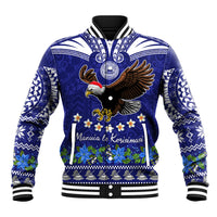 Personalised American Samoa Christmas Baseball Jacket Manuia le Kerisimasi Polynesian Tribal LT9 - Wonder Print Shop