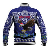 Personalised American Samoa Christmas Baseball Jacket Manuia le Kerisimasi Polynesian Tribal LT9 - Wonder Print Shop