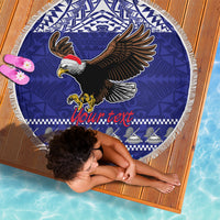 Personalised American Samoa Christmas Beach Blanket Manuia le Kerisimasi Polynesian Tribal LT9 - Wonder Print Shop