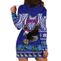 Personalised American Samoa Christmas Hoodie Dress Manuia le Kerisimasi Polynesian Tribal - Wonder Print Shop