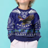 Personalised American Samoa Christmas Kid Ugly Christmas Sweater Manuia le Kerisimasi Polynesian Tribal - Wonder Print Shop