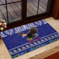 Personalised American Samoa Christmas Rubber Doormat Manuia le Kerisimasi Polynesian Tribal - Wonder Print Shop