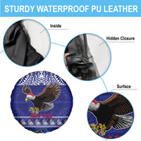 Personalised American Samoa Christmas Spare Tire Cover Manuia le Kerisimasi Polynesian Tribal - Wonder Print Shop