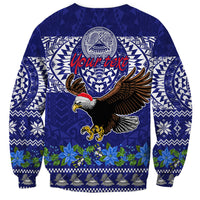 Personalised American Samoa Christmas Sweatshirt Manuia le Kerisimasi Polynesian Tribal - Wonder Print Shop