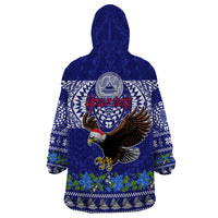 Personalised American Samoa Christmas Wearable Blanket Hoodie Manuia le Kerisimasi Polynesian Tribal - Wonder Print Shop