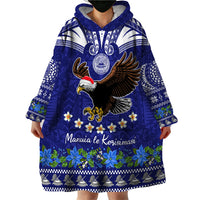 Personalised American Samoa Christmas Wearable Blanket Hoodie Manuia le Kerisimasi Polynesian Tribal - Wonder Print Shop