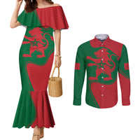 morocco-proclamation-day-with-flag-color-couples-matching-mermaid-dress-and-long-sleeve-button-shirt