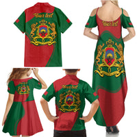 Morocco Proclamation Day With Flag Color Family Matching Summer Maxi Dress and Hawaiian Shirt - Wonder Print Shop