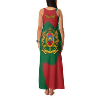 Morocco Proclamation Day With Flag Color Family Matching Tank Maxi Dress and Hawaiian Shirt - Wonder Print Shop