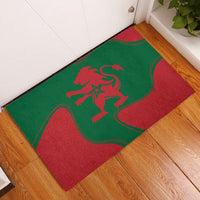 Morocco Proclamation Day With Flag Color Rubber Doormat - Wonder Print Shop