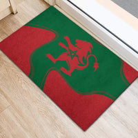 Morocco Proclamation Day With Flag Color Rubber Doormat - Wonder Print Shop