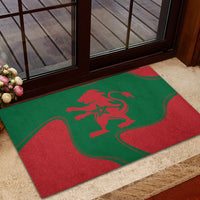 Morocco Proclamation Day With Flag Color Rubber Doormat - Wonder Print Shop