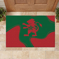 Morocco Proclamation Day With Flag Color Rubber Doormat - Wonder Print Shop