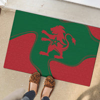 Morocco Proclamation Day With Flag Color Rubber Doormat - Wonder Print Shop