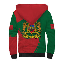 Morocco Proclamation Day With Flag Color Sherpa Hoodie - Wonder Print Shop