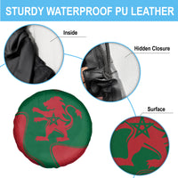Morocco Proclamation Day With Flag Color Spare Tire Cover - Wonder Print Shop