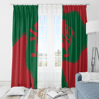 Morocco Proclamation Day With Flag Color Window Curtain - Wonder Print Shop